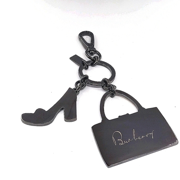 Vintage Burberry Plaid Purse and Heel Keychain FOB Tigger Snap Purse Charm - Picture 5 of 8